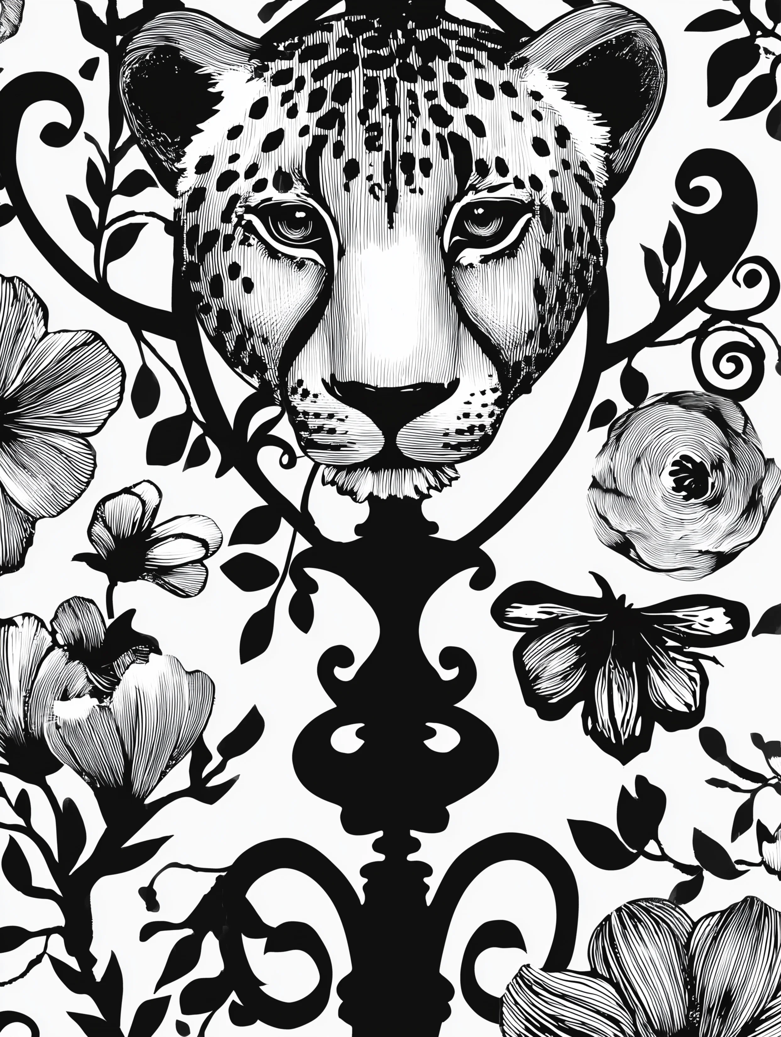 Free cheetah printable coloring page featuring a cheetah head styled like a lamp top